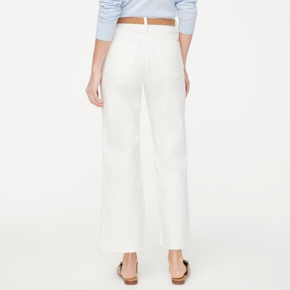 NWT J Crew Factory Wide-Leg Jean in All-Day Stretch Seashell White 28P - Picture 2 of 4